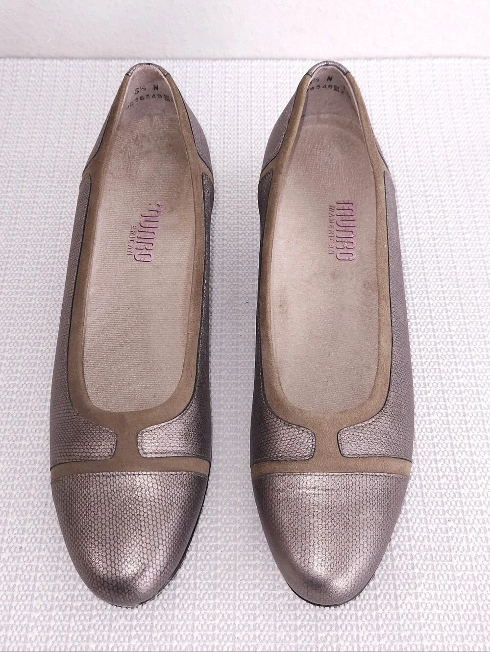 MUNRO Jillian Heel Pumps Metallic Leather Comfort Shoes US 8.5 N